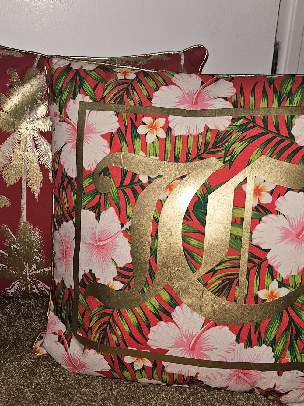 2 For 1 Tropical JUICY COUTURE Throw Pillows